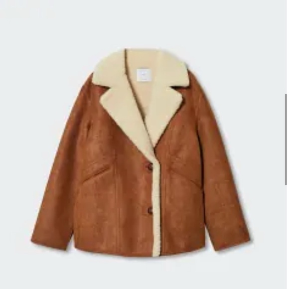 Mango Jackets & Blazers - Mango Brown and Cream Jacket